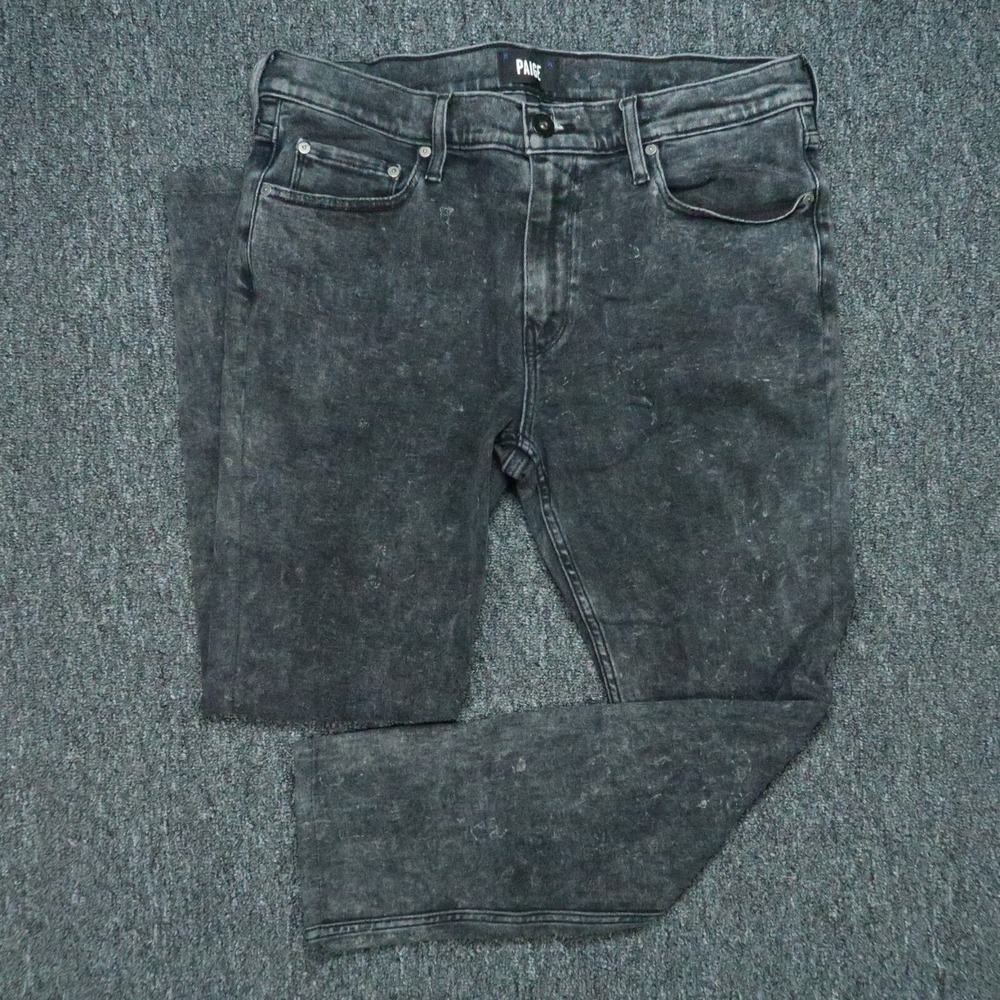 PAIGE Men's Slim Straight Jeans in Washed Black